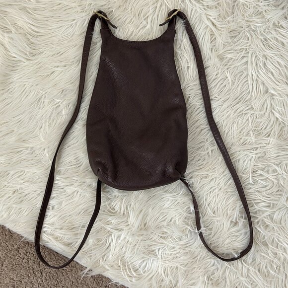 Libaire USA Pebbled Leather Backpack Bag Chocolate Brown - Picture 1 of 5